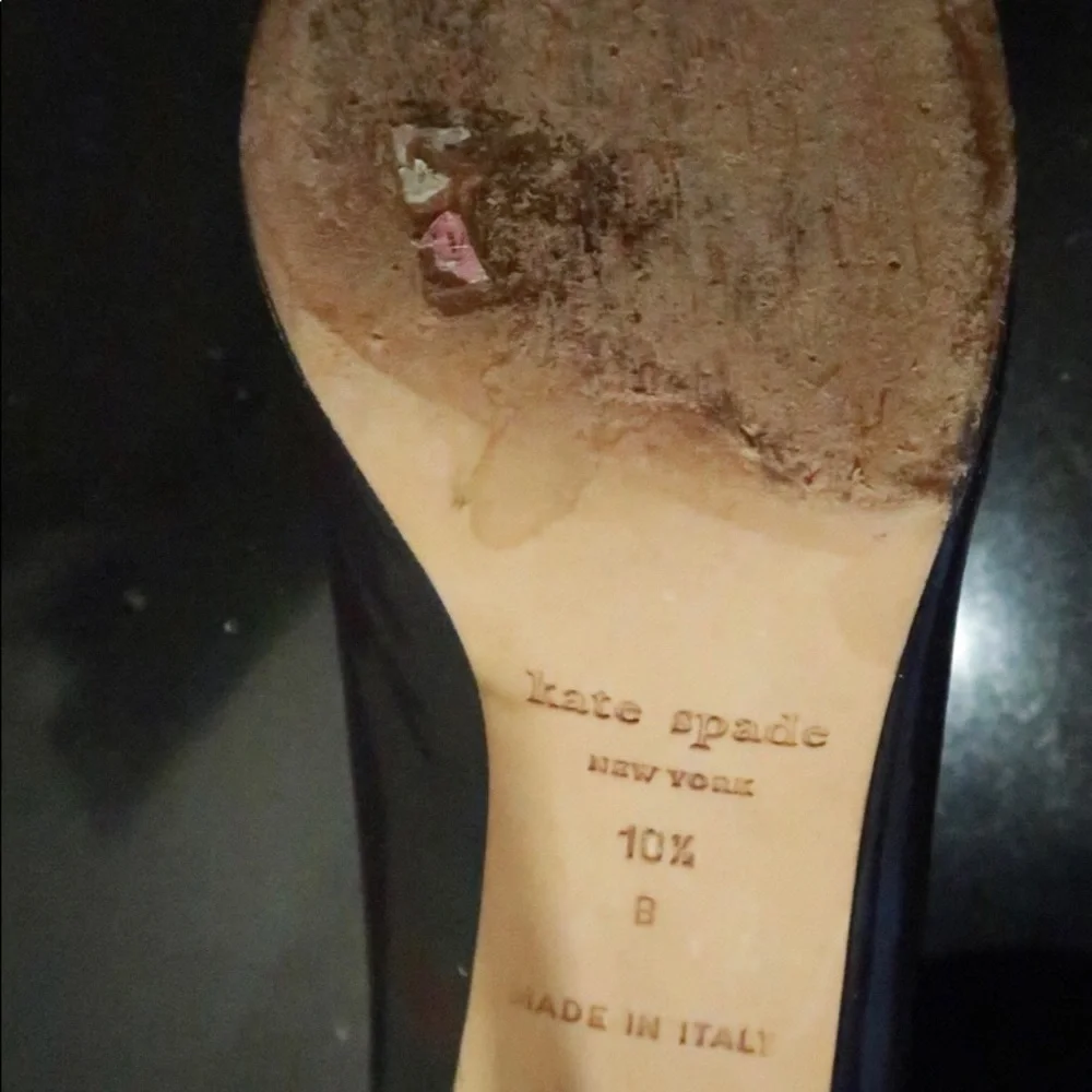 kate spade Black Patent Leather Mary Jane Heels with Pink Insoles